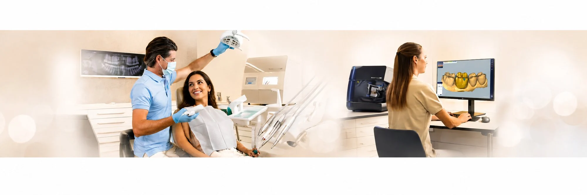 Tratamento de dentes no próprio dia na Lusocare — scan, desenho e cerâmica na clínica