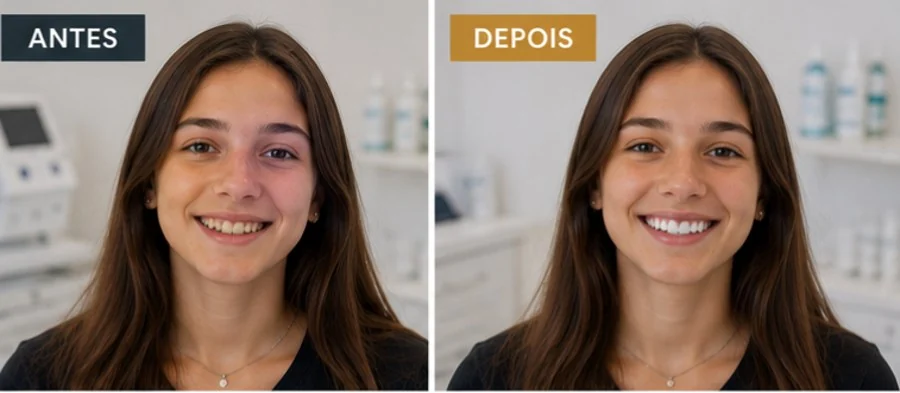 Sorriso branco e saudável