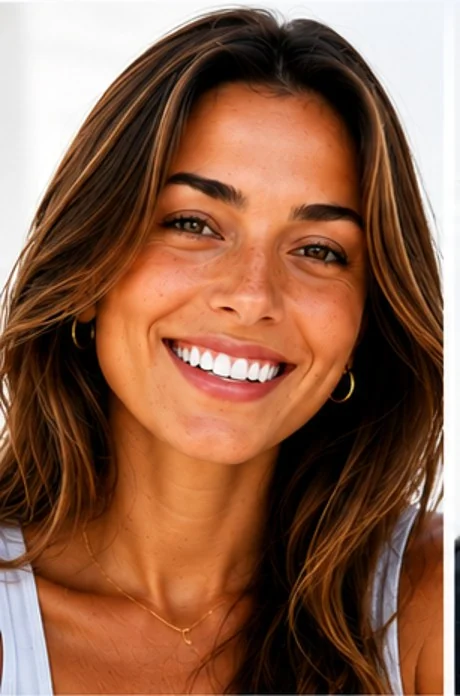 Sorriso após branqueamento dentário