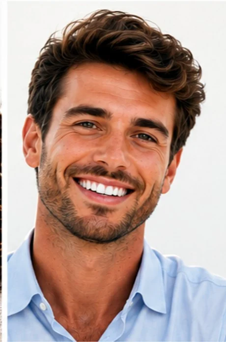 Sorriso após branqueamento dentário
