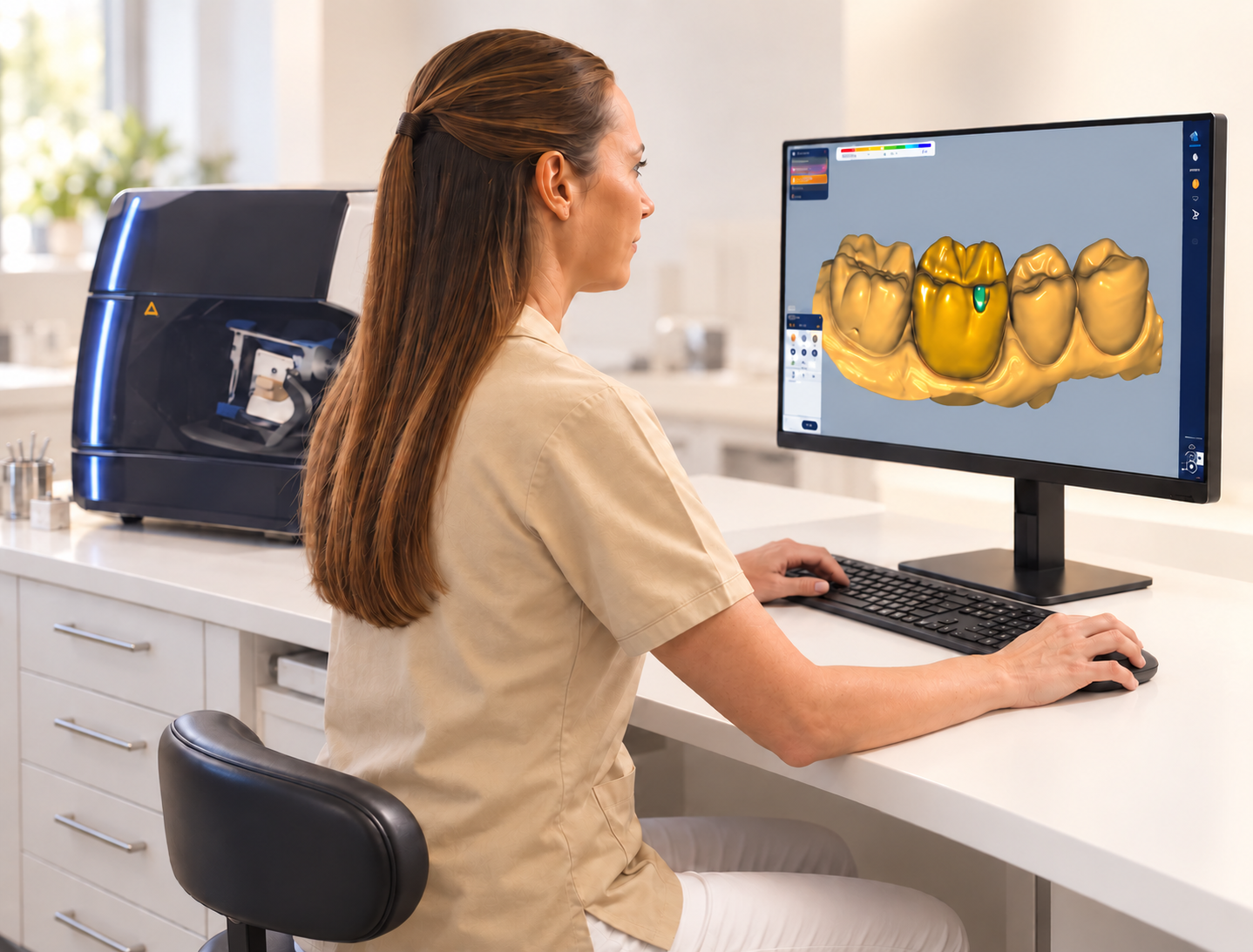 Planeamento digital CAD-CAM de coroas dentárias no computador